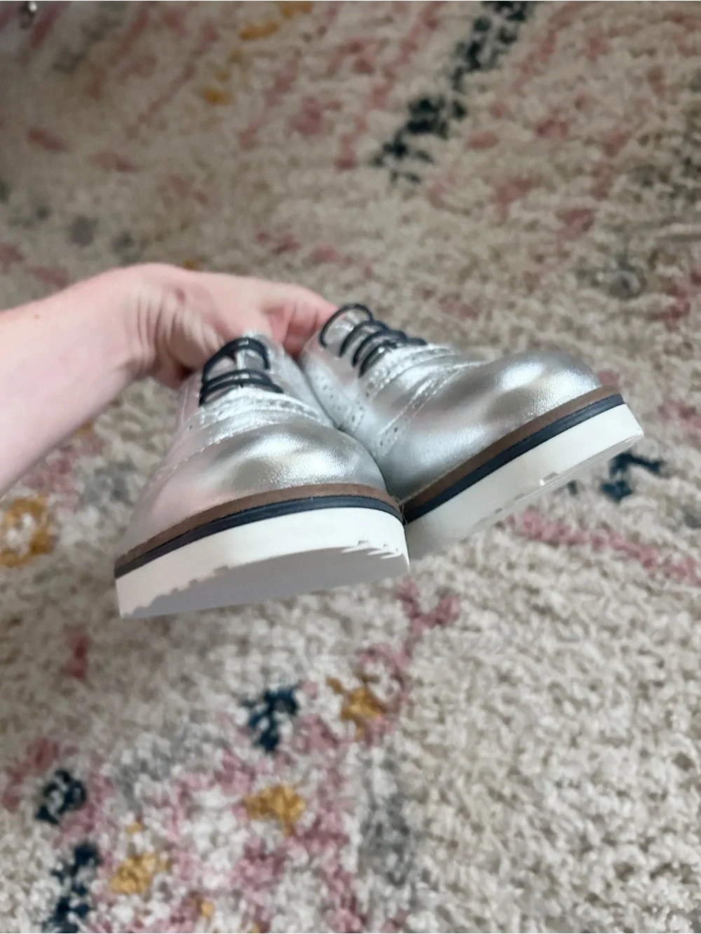 Boden silver loafer